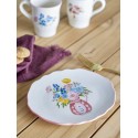 assiette vintage gres floral rose bloomingville dorothy