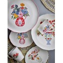 assiette vintage gres floral rose bloomingville dorothy