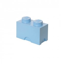 Boîte lego rangement 2 plots bleu clair