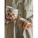 bol petit dejeuner gres motif vintage marron bloomingville linora