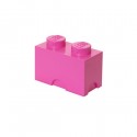 Boîte lego rangement 2 plots rose clair