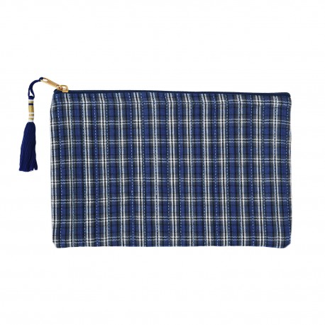 pochette de toilette maquillage coton imprime carreaux madam stoltz