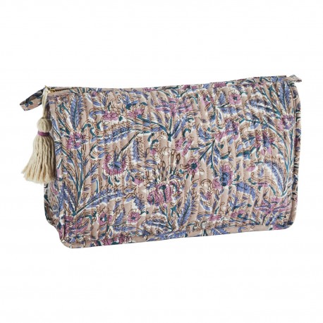 trousse de toilette coton matealasse imprime floral rose madam stoltz