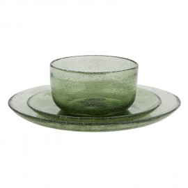 assiette verre bulle vert madam stoltz