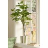 cache pot ceramique rayures vert blanc soucoupe ib laursen