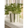 cache pot ceramique rayures vert blanc soucoupe ib laursen