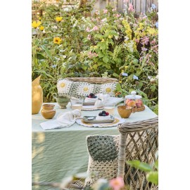 housse coussin crochet vert floral coton ib laursen