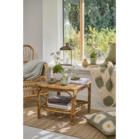 housse coussin crochet vert floral coton ib laursen
