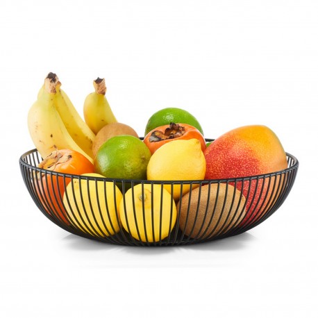 corbeille a fruits design noire metal filaire zeller