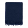 plaid chaud laine agneau bleu marine fonce klippan