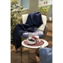 plaid chaud laine agneau bleu marine fonce klippan