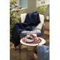 plaid chaud laine agneau bleu marine fonce klippan
