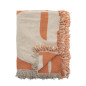 plaid coton recycle franges orange bloomingville caya