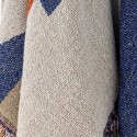 plaid coton recycle motif contemporain orange bleu bloomingville