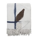 plaid coton recycle blanc marron bloomingville imperia