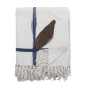plaid coton recycle blanc marron bloomingville imperia