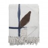 plaid coton recycle blanc marron bloomingville imperia