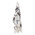 plaid coton recycle blanc marron bloomingville imperia