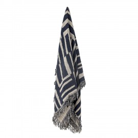 plaid bleu marine cooton recycle bloomingville frankie