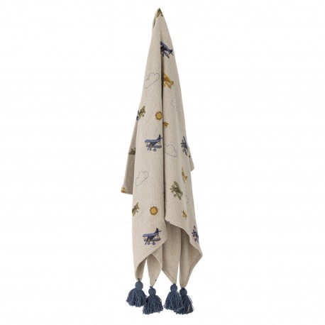 plaid enfants coton recycle avions bloomingville plane