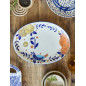 plat de service gres peint main motif floral bloomingville lynna