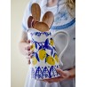 carafe gres peint bleu citrons bloomingville maxima