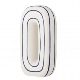 vase design ceramique blanc bleu rayures bloomingville mae
