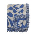 plaid chic bleu floral coton recycle bloomingville nevine