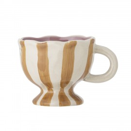 tasse gres ondule peint raye marron bloomingville willa
