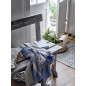 plaid coton recycle design bleu bloomingville maji