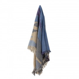 plaid coton recycle design bleu bloomingville maji