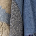 plaid coton recycle design bleu bloomingville maji