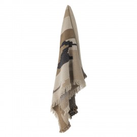 plaid contemporain coton recycle marron bloomingville maji