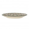 assiette plate gres peint main vert motif oriental bloomingville karlie