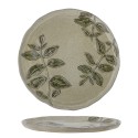 assiette artisanale gres naturel feuilles bloomingville jasper