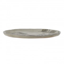 assiette artisanale gres naturel feuilles bloomingville jasper