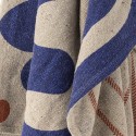 plaid motif decoratif design bleu naturel coton recycle bloomingville