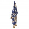 plaid motif decoratif design bleu naturel coton recycle bloomingville