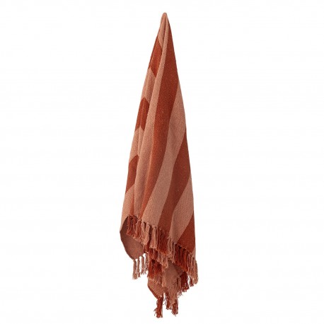 plaid coton recycle rayures rouge orange bloomingville frello