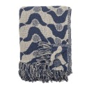 plaid recycle bleu motif contemporain bloomingville santena