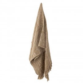 plaid coton recycle marron bloomingville bresso