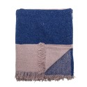 plaid coton recycle bleu rose bloomingville cadeo