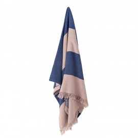 plaid coton recycle bleu rose bloomingville cadeo