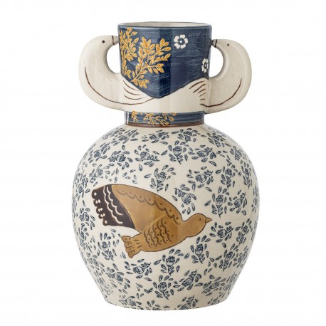 vase gres peint motif colombes bloomingville hezha