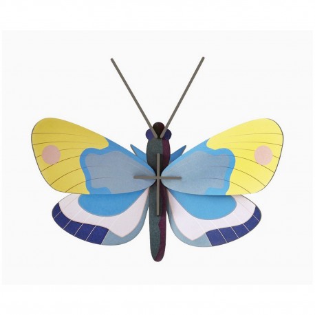papillon monarque jaune en carton decoration murale studio roof