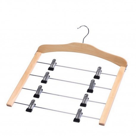Cintre pour 4 jupes en bois métal zeller