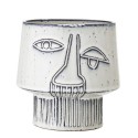 bloomingville cache pot ceramique visage design gris
