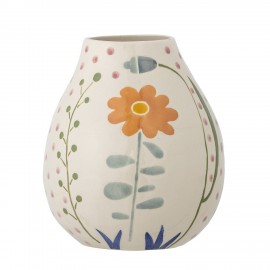 vase peint motif floral gres bloomingville taza