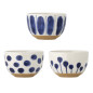 bol gres decore motif bleu bloomingville linora set de 3