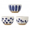 bol gres decore motif bleu bloomingville linora set de 3